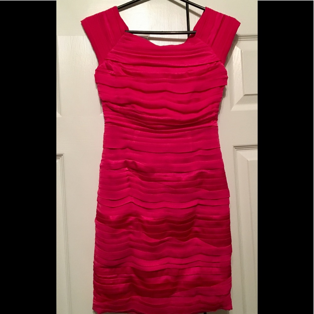 Neiman Marcus Silk Dress.  Hot pink dress.